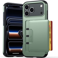 Nouvelle coque pour iPhone 18 Pro Max, style portefeuille, fente pour carte coulissante, coque de téléphone à bords doux, dos rigide en acrylique, minimaliste, solide