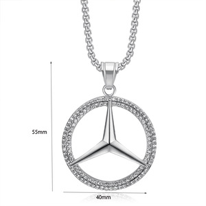 Joyería Hip Hop, Colgante de Acero Inoxidable 316L para Hombre, Personalizado con Circonitas Cúbicas, Diseño de Logotipos de Autos Famosos - Product Image 6