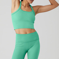Gilet de sport en forme de taille naturelle bretelles réglables débardeur préféré avec soutien-gorge de Yoga en tissu fileté cousu