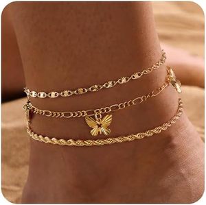 व्यक्तित्व फैशन सोने के टखने के कंगन रंगीन जिरकॉन स्तरित टखने वाली महिलाओं के लिए सोने के बीड पेटेलेंट - Product Image 4