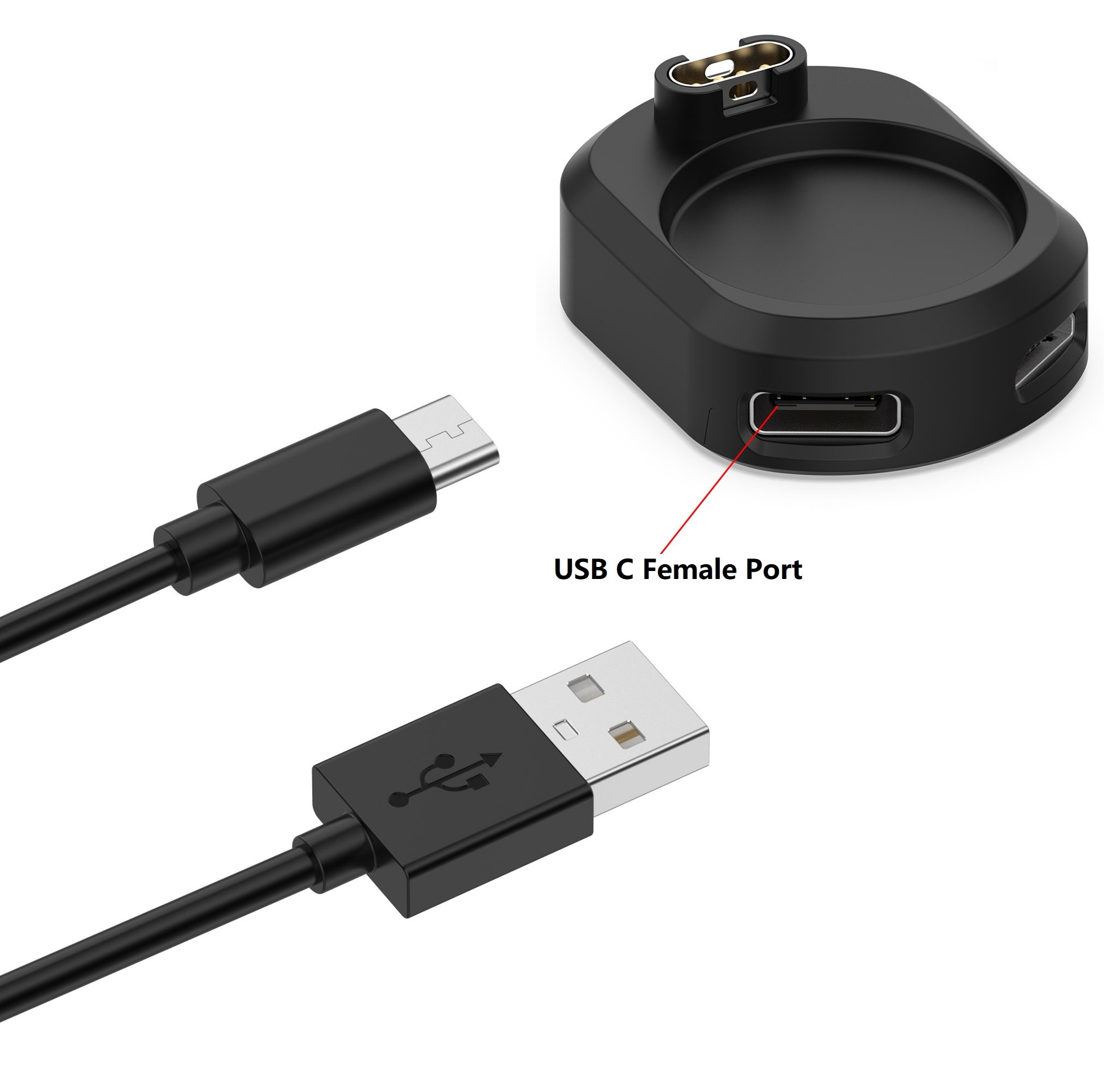 Cargador de muelle negro + cable tipo 2