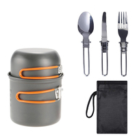 Baiiyeng pabrik langsung berkemah, peralatan berkemah luar ruangan dapur, Set Pot berkemah