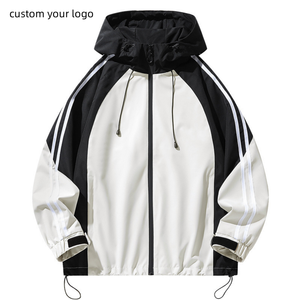 Chaqueta Deportiva Juvenil de Moda, Nueva, Personalizada de la Marca Aoyema, Cortavientos, Estilo Informal con Rayas, Cuello Alto y Capucha - Product Image 1