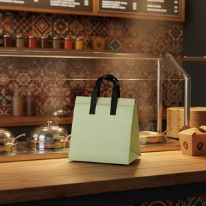 Disposable Cartoon Pattern Non Woven Insulated Thermal Eco Friendly Restaurant Delivery Takeout Cooler Bag for Cold Fresh Food - Product Image 1