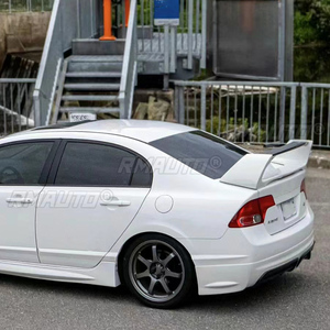 สปอยเลอร์หลังสีดำแดงสำหรับ Honda Civic FD2 ปี 2006-2015 วัสดุ ABS คุณภาพสูง สปอยเลอร์หลังสีรองพื้น แต่งรถ - Product Image 4