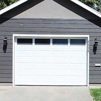 Porte de garage sectionnelle en aluminium sur mesure 8x7 avec fenêtres en verre noir automatique pour maison résidentielle