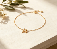 Bracelet minimaliste en acier inoxydable 316L, ange creux, chaîne fine, bijoux ange gardien, plaqué or 18 carats, cadeau pour femmes