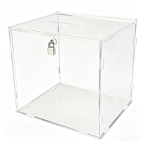 Boîte de collection verrouillable en acrylique transparent sur mesure avec serrure sécurisée, vitrine transparente pour dons, cartes, cadeaux et événements