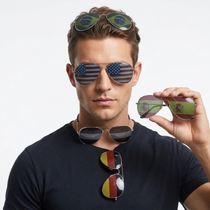 Gafas <span class=keywords><strong>de</strong></span> Sol con Diseño <span class=keywords><strong>de</strong></span> Bandera Americana, Montura Metálica, Lentes Pinhole, Novedad para Fiestas, Patrón Personalizado <span class=keywords><strong>de</strong></span> Bandera Nacional, OEM ODM, Gafas Decorativas al por Mayor - Product Image 2