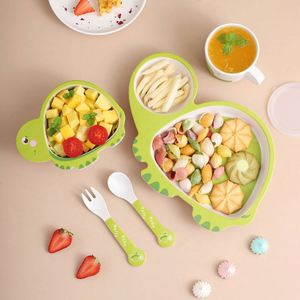 Ensemble de vaisselle en fibre de bambou pour bébé, alimentation, dessin animé, animaux, vaisselle écologique pour enfants, couverts biodégradables - Product Image 4