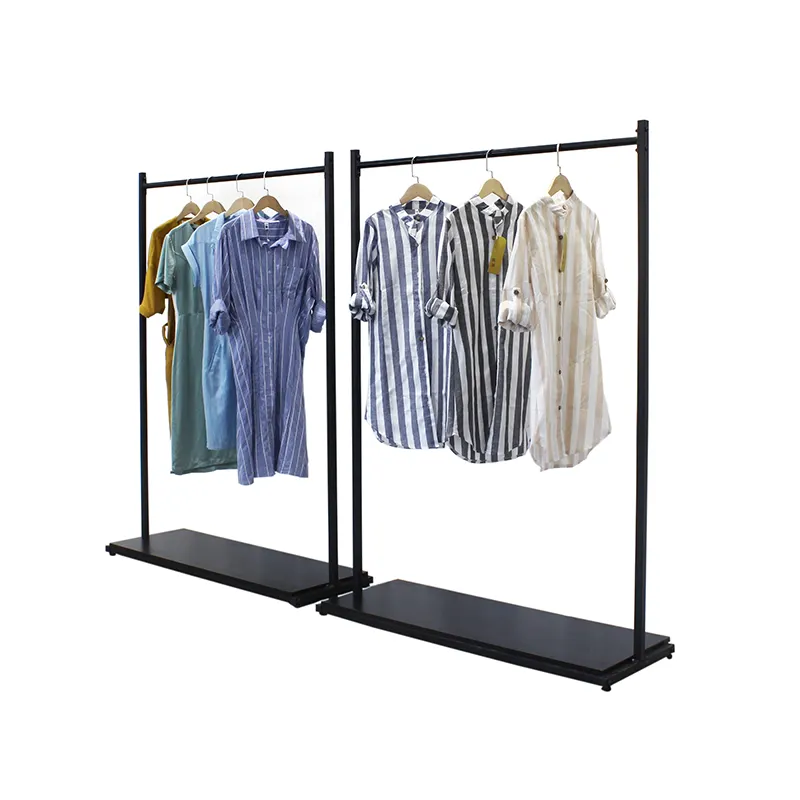 huohua metal clothes shop using black display fitting for clothes