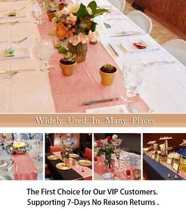 Nappe ronde élégante ornée de paillettes pour les fêtes de mariage nordiques et les célébrations de Noël - Product Image 5