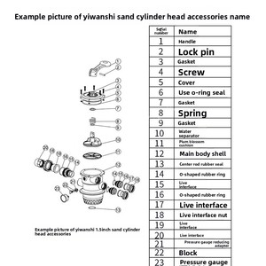 Accessori per Serbatoi di Sabbia EMAUX - Guarnizione a Fiore di Prugna, Manometro, Anello in Gomma, Maniglia, Connettore Flessibile, Gomma ABS per Filtrazione Piscine - Product Image 4