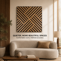 Panneau acoustique en bois rainuré 3D moderne, design géométrique concave-convexe, NRC 0.85, pour chambre à coucher et salles de réunion d'entreprise