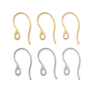 Crochets d'oreille en acier inoxydable en forme de U plaqués or pour la fabrication de boucles d'oreilles, accessoires de bijoux DIY, forme goutte H1420 - Product Image 1