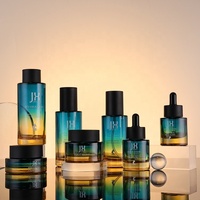 Bouteilles de soins de la peau haut de gamme, 30ml, 1oz, personnalisées, rondes et de luxe, pour cosmétiques, huile essentielle, sérum, compte-gouttes, en verre