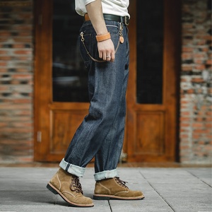 <strong>Jeans</strong> for Men Maden Men's Denim <strong>Jeans</strong> Bottoms Vintage Workwear Washed Straight Heavyweight <strong>Indigo</strong> Selvage Cotton <strong>Jeans</strong> Fall RTS - Product Image 2