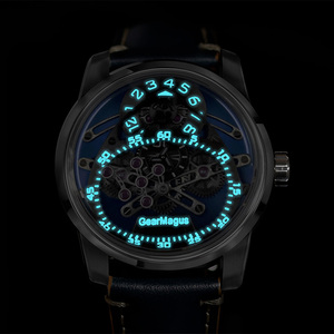 Montre mécanique automatique avec mouvement SW200, cadran squelette, aiguilles télescopiques, montre-bracelet extravagante et unique, fabricants OEM, sur mesure - Product Image 3