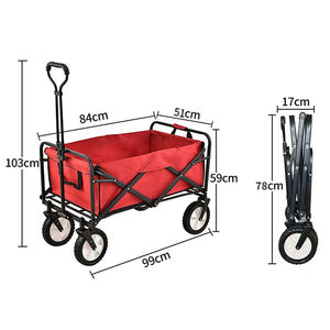 Carretilla Plegable Colorida, Remolque <span class=keywords><strong>Pequeño</strong></span> para Camping, Carrito de Camping con Freno - Product Image 3