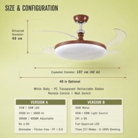 Ventilateur de plafond ultra-fin à moteur DC avec télécommande pour chambre à coucher, salle à manger, bureau à domicile
