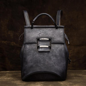 Bolso de Hombro Retro Andong de Cuero Vacuno Genuino, Mochila de Color Sólido Hecha a Mano, Mochila de Gran Capacidad para Mujer, Bolsos de Viaje - Product Image 2