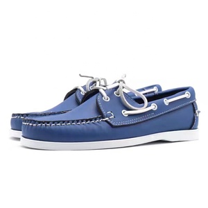 Chaussures originales de haute qualité, authentiques, de la marque Docksides, de couleur bleue - Mocassins en cuir de qualité supérieure à bout rond, à lacets, chaussures <span class=keywords><strong>bateau</strong></span> pour hommes, style pieds nus - Product Image 2
