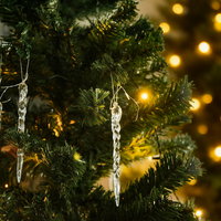 Acryl Schneeflocke Simulation Eis Anhänger Weihnachts baum hängen Ornament Wieder verwendbar Langlebig 13x1,5 cm Weihnachts dekoration für Zuhause Neu