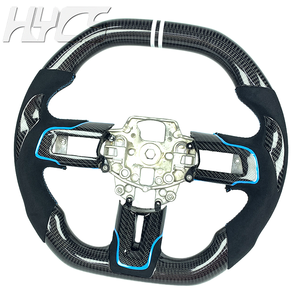 Volant sport en cuir et fibre de carbone pour l'amélioration de l'intérieur de la voiture, compatible avec <span class=keywords><strong>Ford</strong></span> <span class=keywords><strong>Mustang</strong></span> S550 <span class=keywords><strong>GT</strong></span> <span class=keywords><strong>350</strong></span> 500 Coupé 2015-2023 - Product Image 2