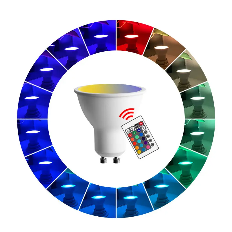 GU10 RGB Led Bulb Light 6W With 16 Colors IR Remote Control GU10 RGBW Lamp Memory Function Decoration Light