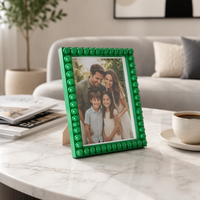 Poignée perlée Cadre photo en bois laqué Cadre photo en bois perle canette pour cadeaux