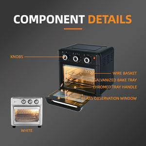 Mini four 1200W 15 litres Four à air Four électrique à air chaud Porte en verre simple <span class=keywords><strong>Bac</strong></span> à miettes <span class=keywords><strong>amovible</strong></span> 3 boutons Éclairage intérieur - Product Image 2