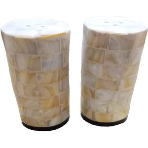 PARIJAT Artisanat Unique Mère Perle Salière Poivrière Ensemble Élégant Distributeur Bar Cuisine Vaisselle pour Restaurants Hôtels - Product Image 4