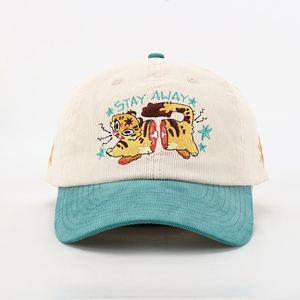 Gorras de Béisbol Deportivas Personalizadas al por Mayor de 6 Paneles, Gorras de Pana Lisas con Logotipo Bordado, Gorras Curvas de Dos Tonos para Hombre y Mujer - Product Image 1