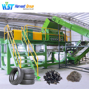 Machine de recyclage de pneus entiers robuste, déchiqueteuses de pneus pour la production de caoutchouc en granulés avec séparation des fils - Product Image 1