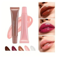 OEM etiqueta privada personalizada rojo y rosa tinte esmalte brillo de labios hidratante 100% ingredientes naturales brillo de labios