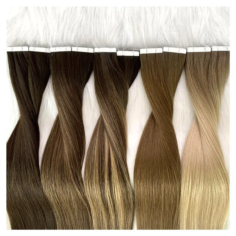 Fangcun Factory Wholesale Double Drawn European Russian Human Hair Tape Hair Extension