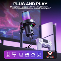Microphone à condensateur USB RGB professionnel XM58 de haute qualité, capsule de 14 mm, micro avec suppression du bruit pour le jeu et le streaming