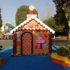 Grande <span class=keywords><strong>maison</strong></span> de bonbons commerciale en fibre de verre en forme de <span class=keywords><strong>maison</strong></span> de Père Noël, durable, pour extérieur, décoration de Noël - Product Image 5