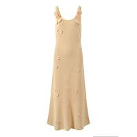 Été 2024 Nouvelles vacances Longue pastorale française Camisole à fleurs tridimensionnelles Robe tricotée au crochet en queue de poisson