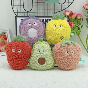 Populares De Pele Longa Vegetal Recheado Brinquedos De Pelúcia com Expressão Bonito Adorável Morango Abacaxi Abacate Plushie Dolls