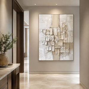 Fragments of Stillness 3D Textured Abstract Oil Painting Handmade <b>Canvas</b> Wall Art <b>for</b> Hotel Lobby Wholesale Large Size Artwork - Product Image 1