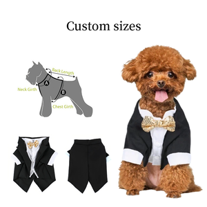Trajes de Esmoquin de Terciopelo de Lujo Personalizados para Perros y Gatos Machos y Hembras con Accesorios Decorativos - Product Image 2