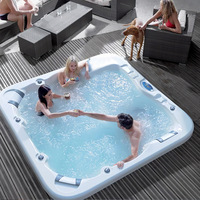 Baignoire de massage intelligente à température constante avec bulles pour spa extérieur en acrylique
