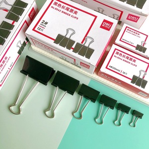 Deli Binder Clips 15 19 25 32 41 50 Mm Black Metal Long Tail Office Document Clips For Paper Files Organization - Product Image 4