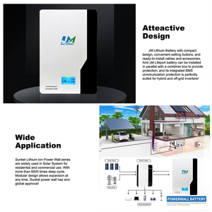 ระบบกักเก็บพลังงานภายในบ้านแบบติดผนัง Powerwall 48V 100AH/200AH 10KWH/5KWH แบตเตอรี่ลิเธียมไฮบริดกริด JM-W-51.2V100Ah 5 K - Product Image 6