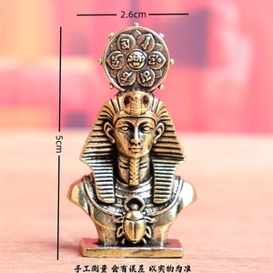 Ornamenti in Rame <span class=keywords><strong>Antichi</strong></span> <span class=keywords><strong>Egizi</strong></span>: Fari e Divinità dell'Antico Egitto, Oggetti Decorativi Vintage in Ottone Massiccio per Tavolo - Product Image 3