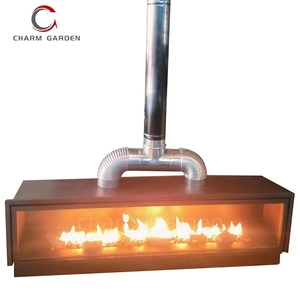 Đôi bên kính cường lực lớn kim loại trong nhà lò sưởi <span class=keywords><strong>gas</strong></span> với điều khiển từ xa - Product Image 4