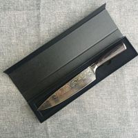 Couteau d'office professionnel en acier inoxydable Damas de 8 pouces, manche ergonomique en bois de santal, écologique, pour couper la viande et les légumes