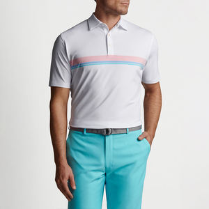 Diseño de logotipo personalizado Ropa de rendimiento de ajuste suelto de secado rápido Hombres 100% polos de poliéster reciclado Ropa de golf para hombres - Product Image 2