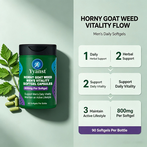 Extrait de Horny Goat Weed en gélules molles 800mg 90 pièces Formule à base de plantes pour la vitalité quotidienne, pour un mode de vie actif et le bien-être général - Product Image 4